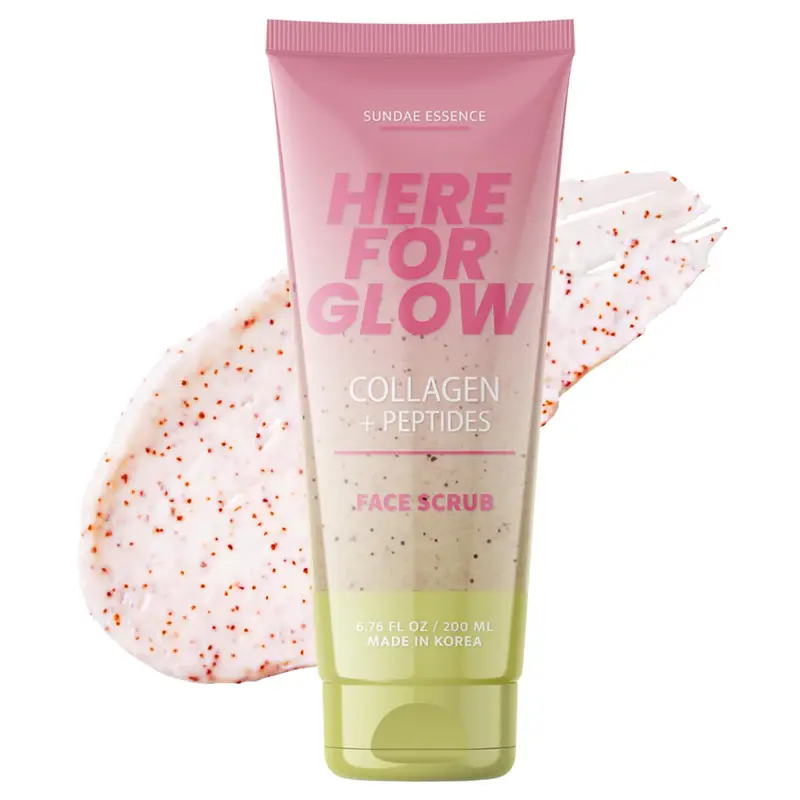 Here for Glow Collagen + Peptides Facial Scrub 