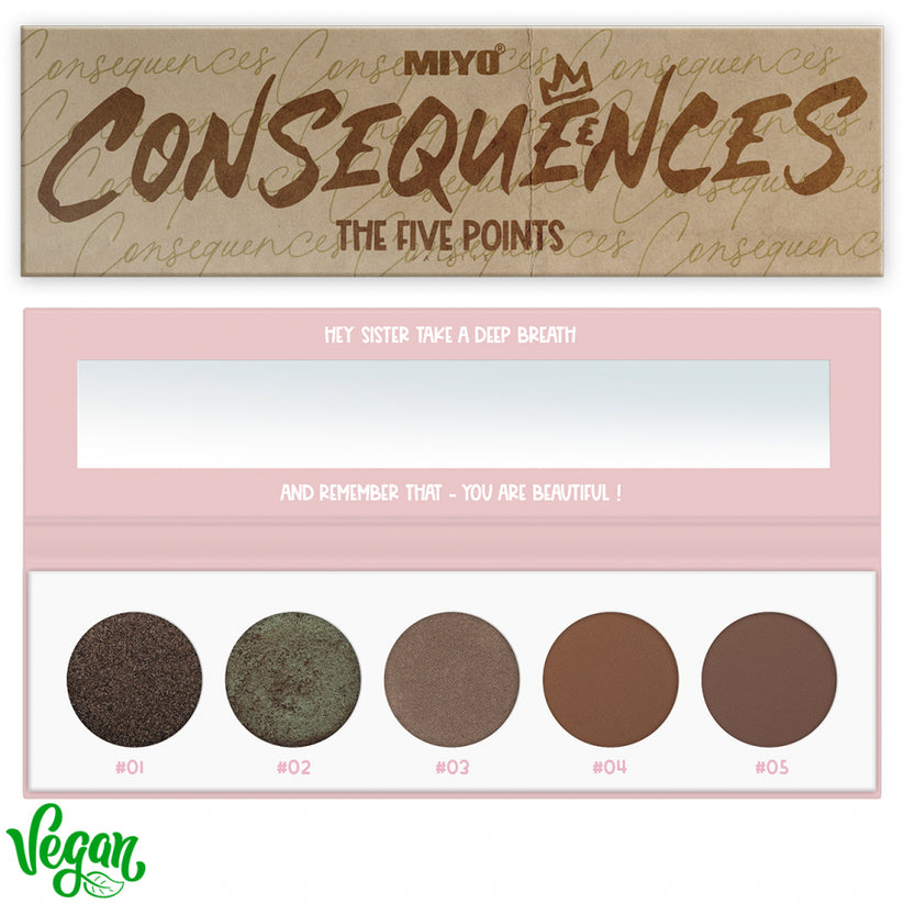 MIYO Point Palette eyeshadows CONSEQUENCES